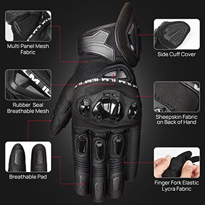 Motorcycle Gloves for Men Women Touchscreen Riding Gloves WD01 (black / Medium)