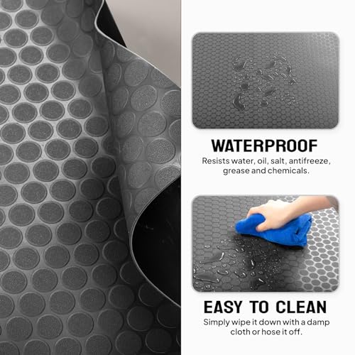 7.5 x 17 FT Garage Floor Mat (7.5'x17' / Black(Coin))