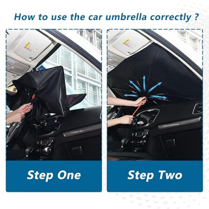 Windshield Sun Shade Umbrella Funny Frogs Driving Foldable Car Front Window Sunshade Blocks UV Rays Heat Keep Vehicle Cool 55"x27.5" (multi 23)