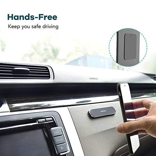 2 Pack] Magnetic Phone Holder Mount with 4 Metal Plates (Black)
