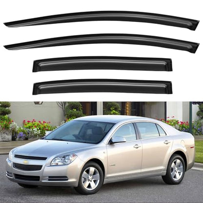 Window Visors Rain Guards for 2008 2009 2010 2011 2012 Chevy Malibu (2008-2012 Chevy Malibu)