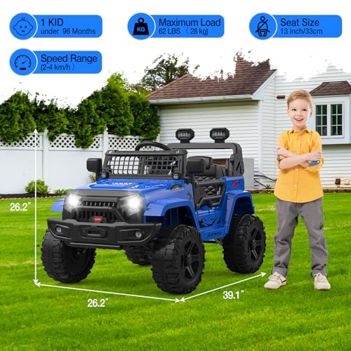 12V Kids Electric Ride On Truck Car w (Blue)