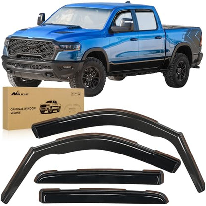 in Channel Rain Guards for Dodge Ram 1500 Crew Cab 2019 (RAM 1500 2019-2026 Crew Cab)