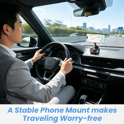 2026 Upgraded Vacuum Magnetic Car Phone Holder Mount [85 LBS Strongest Suction] 360° Adjustable Magnetic Phone Holder