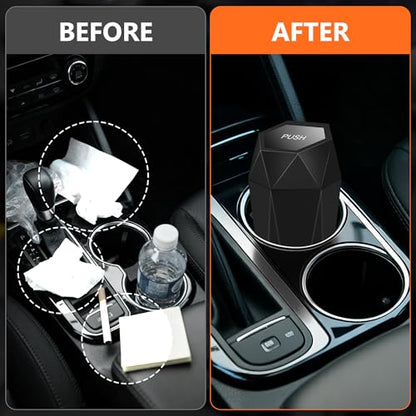 Car Trash Can with Lid (Black)