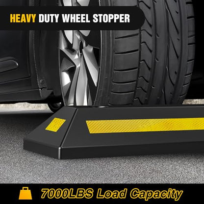 Rubber Parking Curb Wheel Stop for Garages and Driveways (22" 2-PACK)