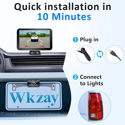 Wireless Backup Camera for Truck (7 Inch Monitor)