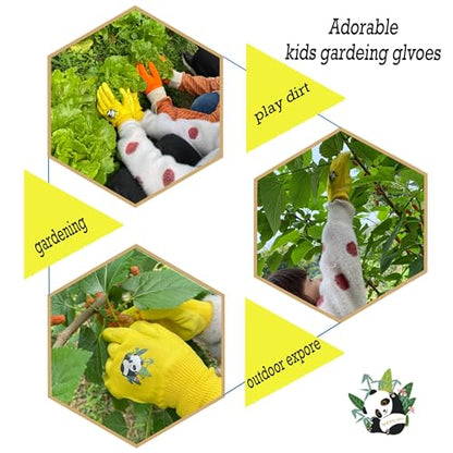2 Pairs Kids Gardening Gloves (Yellow (Pack of 2) / Small (Age 2-3))
