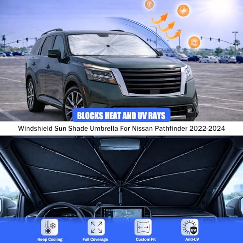 Car Windshield Sun Shade Umbrella for Nissan Pathfinder 2022 (For Nissan Pathfinder 2022-2026)