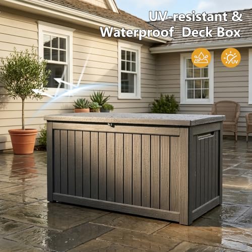 300 Gallon Outdoor Storage Box Waterproof Deck Box Patio Black (Black / 300 Gallon)