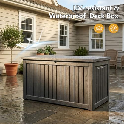 300 Gallon Outdoor Storage Box Waterproof Deck Box Patio Black (Black / 300 Gallon)