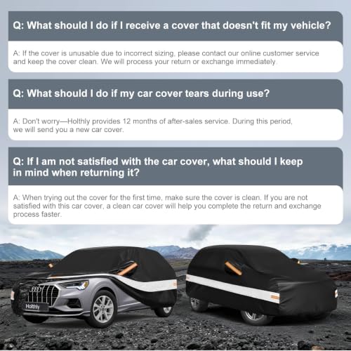 10 Layers SUV Car Cover Custom Fit for Audi Q3 (Black Gray / Custom Fit for Audi Q3)