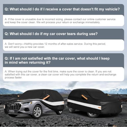 10 Layers SUV Car Cover Custom Fit for Audi Q3 (Black Gray / Custom Fit for Audi Q3)