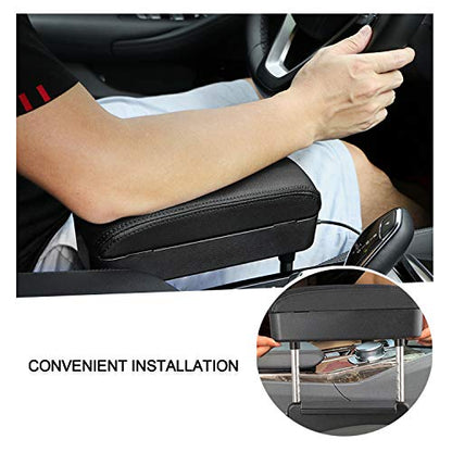 Auto Car Armrest Extender Support Elbow & Forearm Arm Wrist Rest Support Adjustable Height Comfort Pad Universal Fit for Most Car Models Center Console (Black with Organizer)