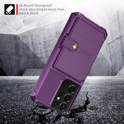 Wallet Case for Samsung Galaxy S21 Ultra (Purple / Samsung Galaxy S21 Ultra)