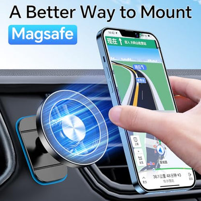 for Magsafe Car Mount【Strong Magnets】Magnetic Phone Holder for Car Phone Holder Mount Dash Mounted Holders Phone Holders for Your Car Accessories for Women Men for iPhone 17 Pro Max 16 15 14 (Black)