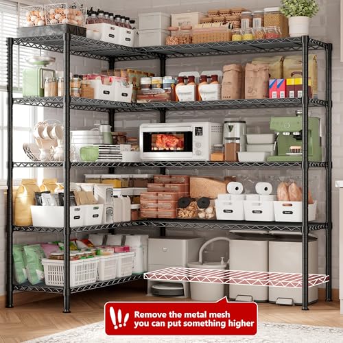 70" W Storage Shelves (Black-70" W*15.8" D*72.4" H)