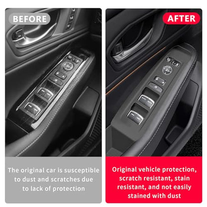 4PCS Car Door Window Switch Panel Cover for Honda Accord 2023 (Black for Door Window Switch Cover)