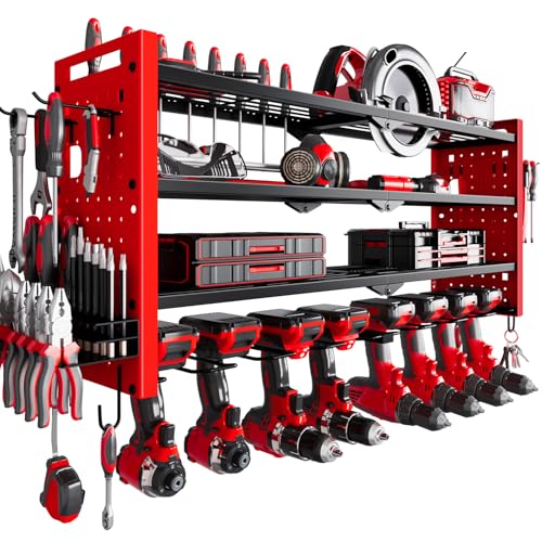 Power Tool Drill Holder Wall Mount (Red)
