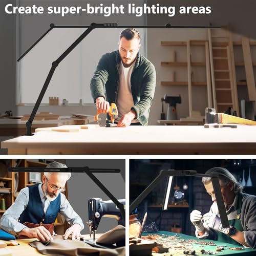 3000 Lumen Ultra Bright Architect Desk Lamp with Clamp (Black)