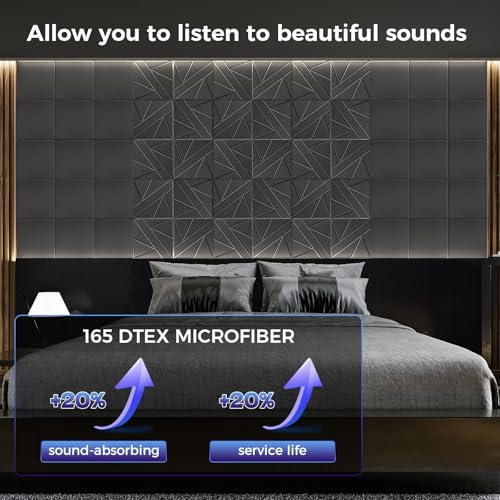 15 pcs 165dtex Microfiber Acoustic Panels (15 Pack / Pure Black)