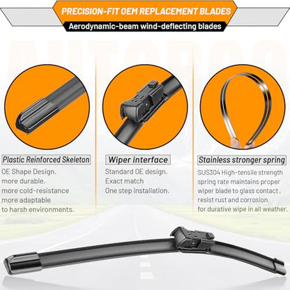 Windshield Wiper Blade Replacement for Jeep Renegade 2015 (22"+20"+11")