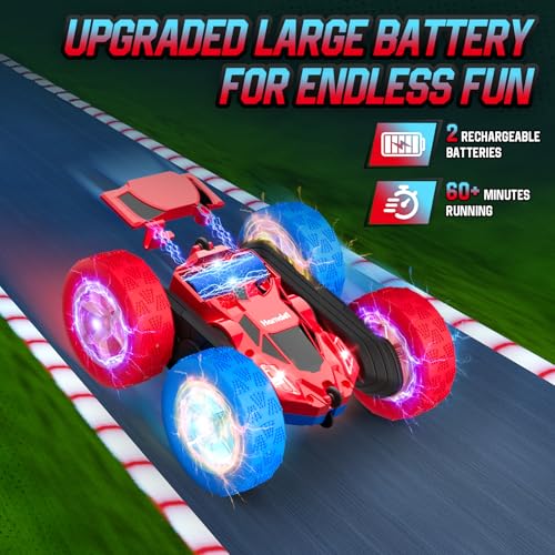 Remote Control RC Car for Kids 6 (Blue&red / Glow (Headlights & Wheel Lights))