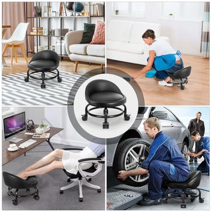 Rolling Stool with Backrest Low Height Rolling Stools (Style 4)