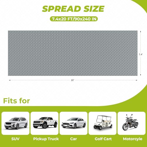 7'4"x 20' Garage Floor Mat (Diamond Plate Pvc Garage Mat / 7'4"x 20')
