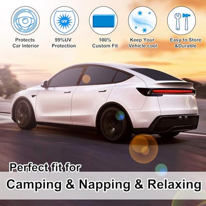 Window Shades for Tesla Model Y Juniper 2025 2026 Accessories Car Side Full Windows Rear Triangular Windshield Sun Shade Sun UV Rays & Privacy Protection for Camping (Tesla Model Y Juniper 2025 2026)