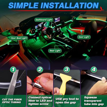 8 in 1 RGB Interior Car LED Strip Lights (8)