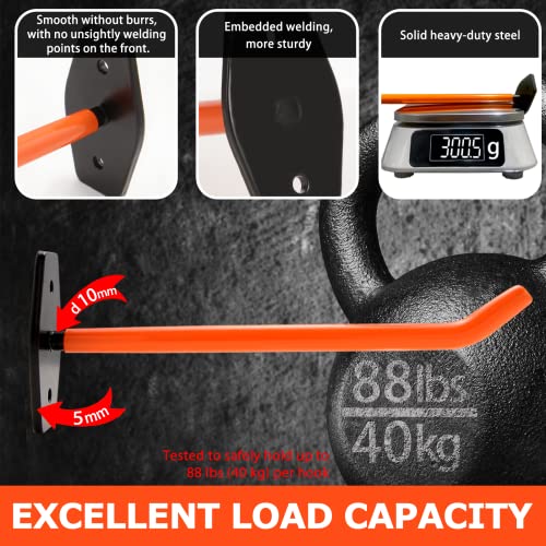 8 Pack 10 Inch Tire Wall Mount (8 Pack – Orange / 10" (250mm))