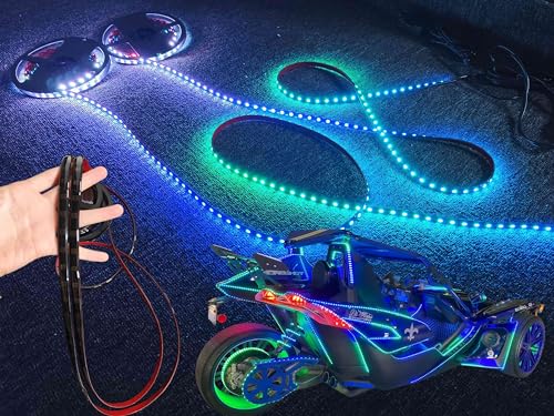 4PCS 4FT Tinted Chasing Light Strips for Car Truck Slingshot Wheel Light (4PCS 4FT Tinted Light Strips)
