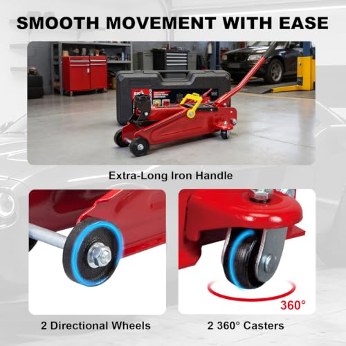 T820014S Torin Hydraulic Trolley Service (Red / Standard With Case / 1.5 Ton)