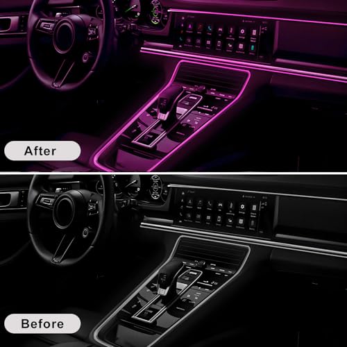 EL Wire Interior Car LED Strip Lights (Pink)