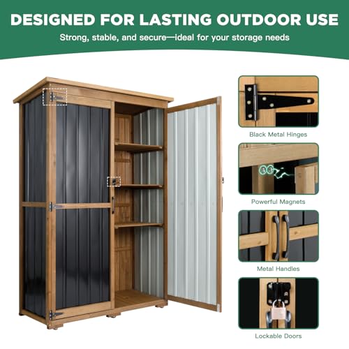 Outdoor Storage Cabinet (Black / 46" x 18" x 68")
