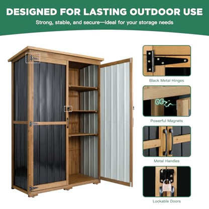 Outdoor Storage Cabinet (Black / 46" x 18" x 68")
