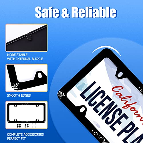 Butterfly Hibiscus License Plate Frame Stainless Steel Accessory 12.3x6.3In (Butterfly hibiscus)