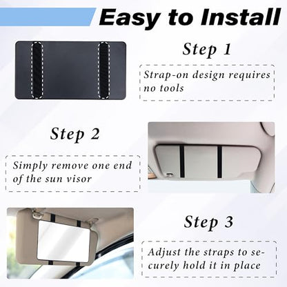 2 PCS Car Sun Visor Mirror (Black)