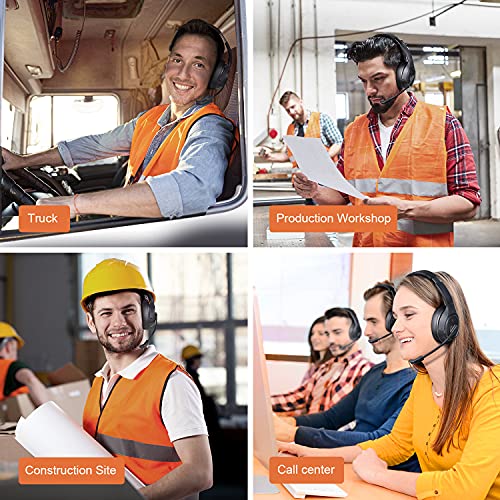 Noise Cancelling Trucker Bluetooth Headset with Microphone for Trucker (Trucker Headset with ENC Mic)
