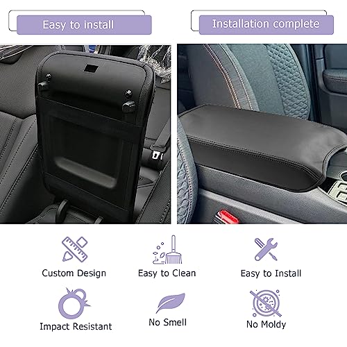 Center Console Cover Compatible with 2023 2024 2025 Honda Pilot & 2024 2025 Ridgeline & 2024 2025 2026 Honda Passport Accessories Armrest Console Cover Interior Accessories Leather (Without Pocket)