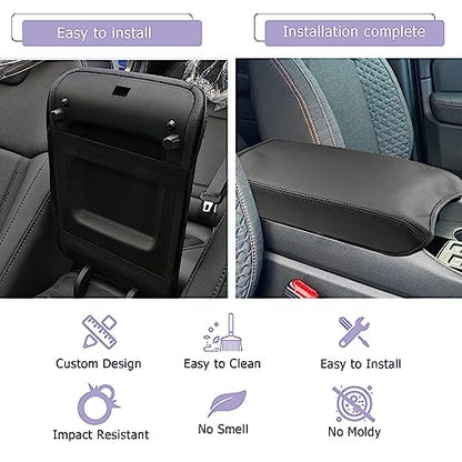 Center Console Cover Compatible with 2023 2024 2025 Honda Pilot & 2024 2025 Ridgeline & 2024 2025 2026 Honda Passport Accessories Armrest Console Cover Interior Accessories Leather (Without Pocket)