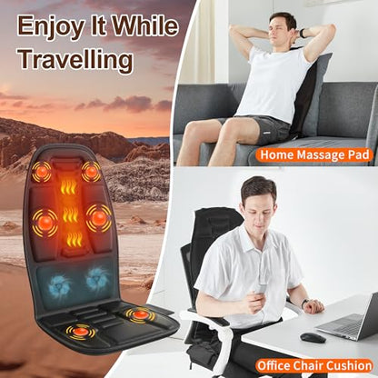 Massage Seat Cushion with Heat (Jet-black)