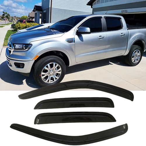 Window Visors for 19 (2019-2025 Ford Ranger SuperCrew Cab(Dark Smoke))