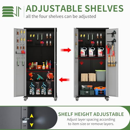 Garage Cabinet System (Black & Grey / 4 Pcs-StyleB)