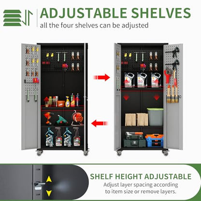 Garage Cabinet System (Black & Grey / 4 Pcs-StyleB)