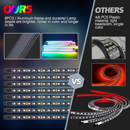 8PCS Car Underglow Light Bar Kit (8PCS)