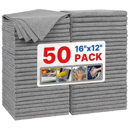 Grey Microfiber Cleaning Cloth (50pk / Grey)