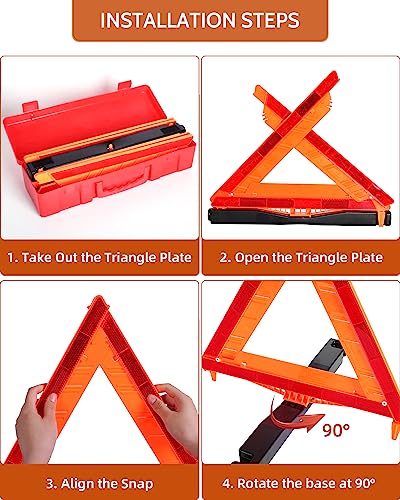 3 Pack Safety Triangles DOT Approved (17inch)