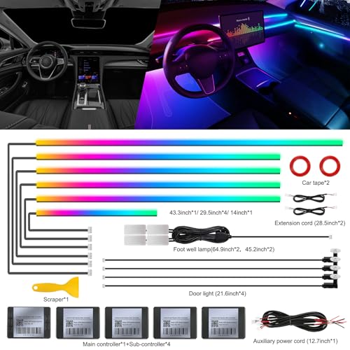 Dreamcolor Acrylic Interior Car LED Strip Light with Wireless APP (Dreamcolor 14 in 1)